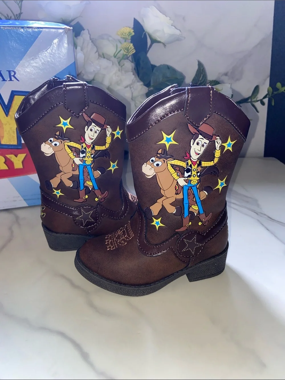 Disney Pixar Toy Story Woody Brown Kids Cowboy Boots size 5